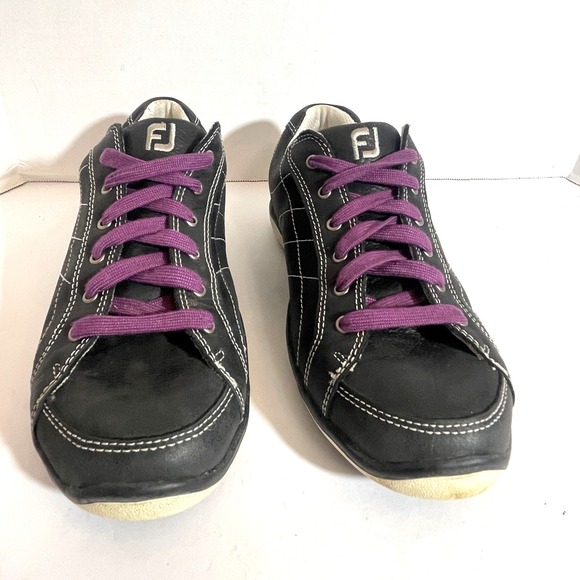 Footjoy Women's 8 LoPro Collection Spikeless Leather Golf Sneaker Shoes Black - Picture 2 of 8